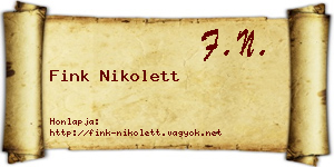 Fink Nikolett névjegykártya